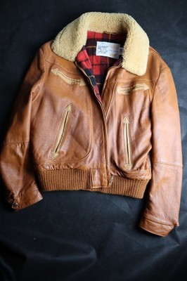 RARE VIntage Schott Kenny Rogers Leather Jacket 46 Large Brown Winter Country