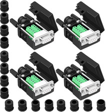 4PCS DB9 Female Breakout Connector,Db9 Solderless RS232 D-SUB Serial to 9-Pin Po