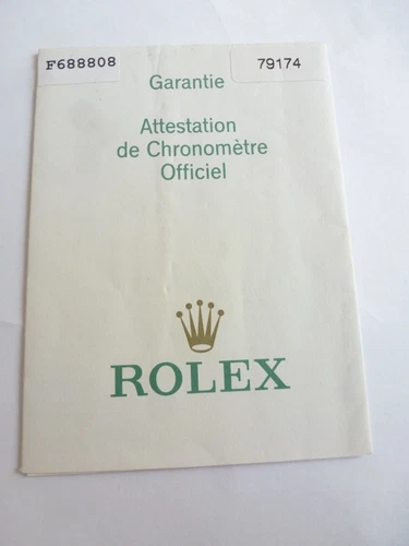 100% original Rolex reference 79174 Warranty Paper from   2005 serie F