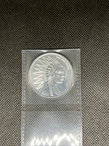 1 Troy Ounce Silver Round Buffalo/Indian Beautiful Piece!