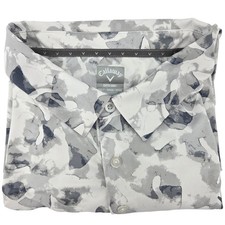 Callaway Polo Shirt 5XLT Gray White Abstract Camo Opti-Dri Short Sleeve Golf
