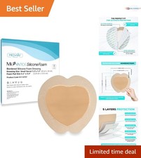 Silicone Foam Dressing 7x7 Sacral Pack of 5 Wound Care, Moisture Barrier