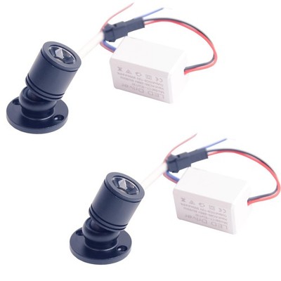 2 PCS Mini Spot Light Display 1W Cabinet Spotlights WarmWhite 3000K