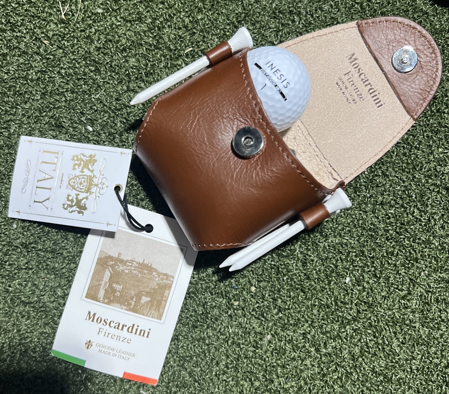 Ball Holder Pouch With Belt Clip，handmade In Italy, New.