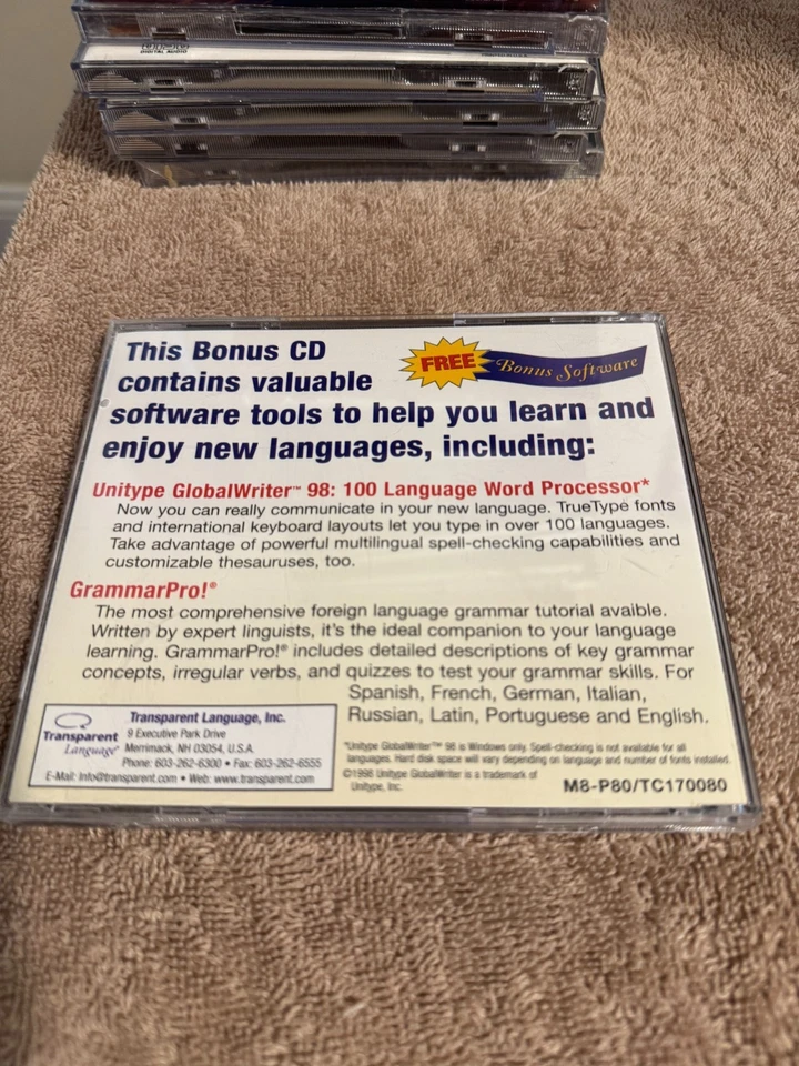 Transparent Language M8-P80 Bonus CD GrammarPro!/Unitype GlobalWriter CD - Image 2 of 2