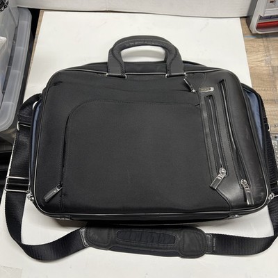 Tumi Arrive Sadler Briefcase 16'' Black Laptop Brief Leather/Canvas MSRP $1095