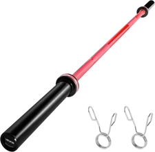 6FT Barbell Bar, Fits 2-Inch Weight Plates, Barbell Bar with Knurled Grip...