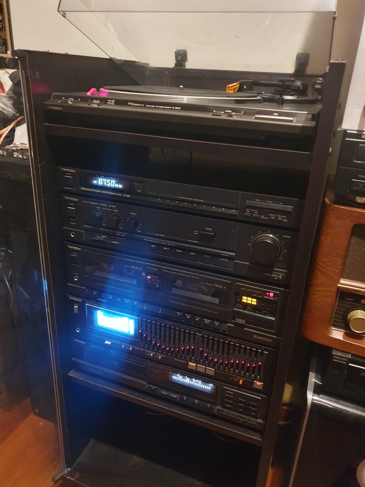 IMPIANTO STEREO TECHNICS COMPLETO GIRADISCHI AMPLIFICATORE CD RADIO PIASTRA EQ