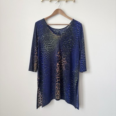 Clara Sunwoo Animal Print Tunic Top Medium Spring Maximalist