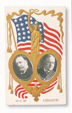 27th President William Howard Taft elected in 1909 Patriotic Postcard