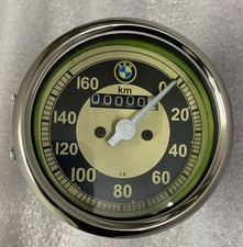 Passend für BMW R25 R26 & R50 R51 Replica Tacho 0-160 kmH White Face Metallge...