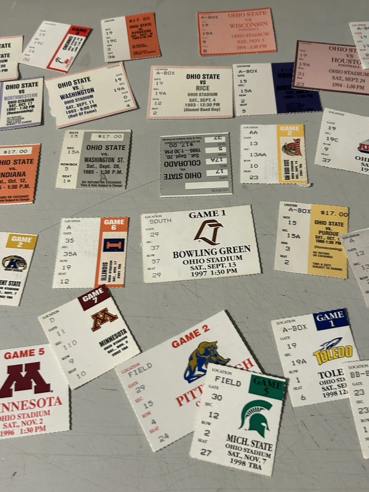 Lot of 40 Ohio State NCAA Big Ten Original Football Ticket Stubs 80’s 90’s 00’s - Image 4 of 4