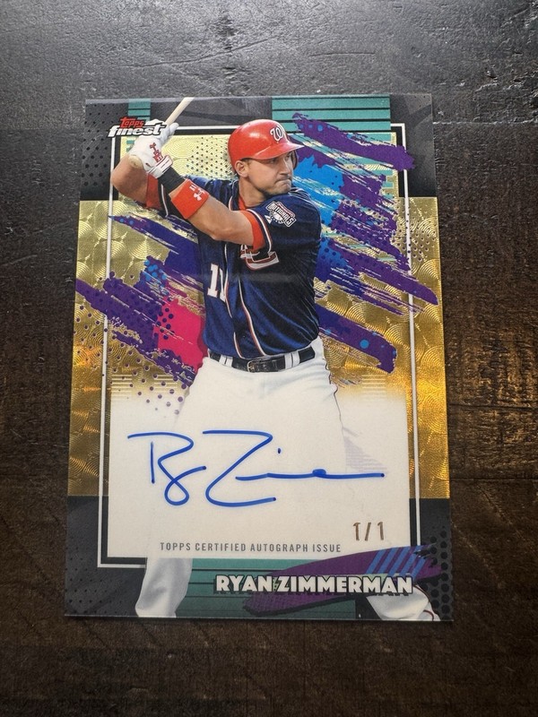 2026 ToppsFinest Ryan Zimmerman Superfractor Auto 1/1 Washington Nationals FA-RZ