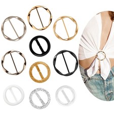 10 Pcs Scarf Ring and Slides for Scarves T Shirt Tie Clips for Women Shirt Clips