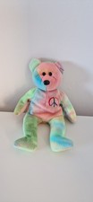 Rare Retired 1996 Ty Beanie Babies Collection Beanie Baby Peace Bear