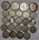 Lot of Canada Coins 4 Quarters & 19 Dimes 1940–1965  80% Silver