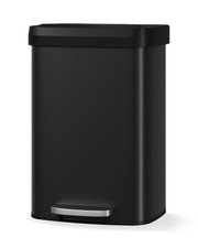 Kitchen Garbage Bin 80L 21Gal Stainless Steel Trash Can Soft-Close Step-On Black