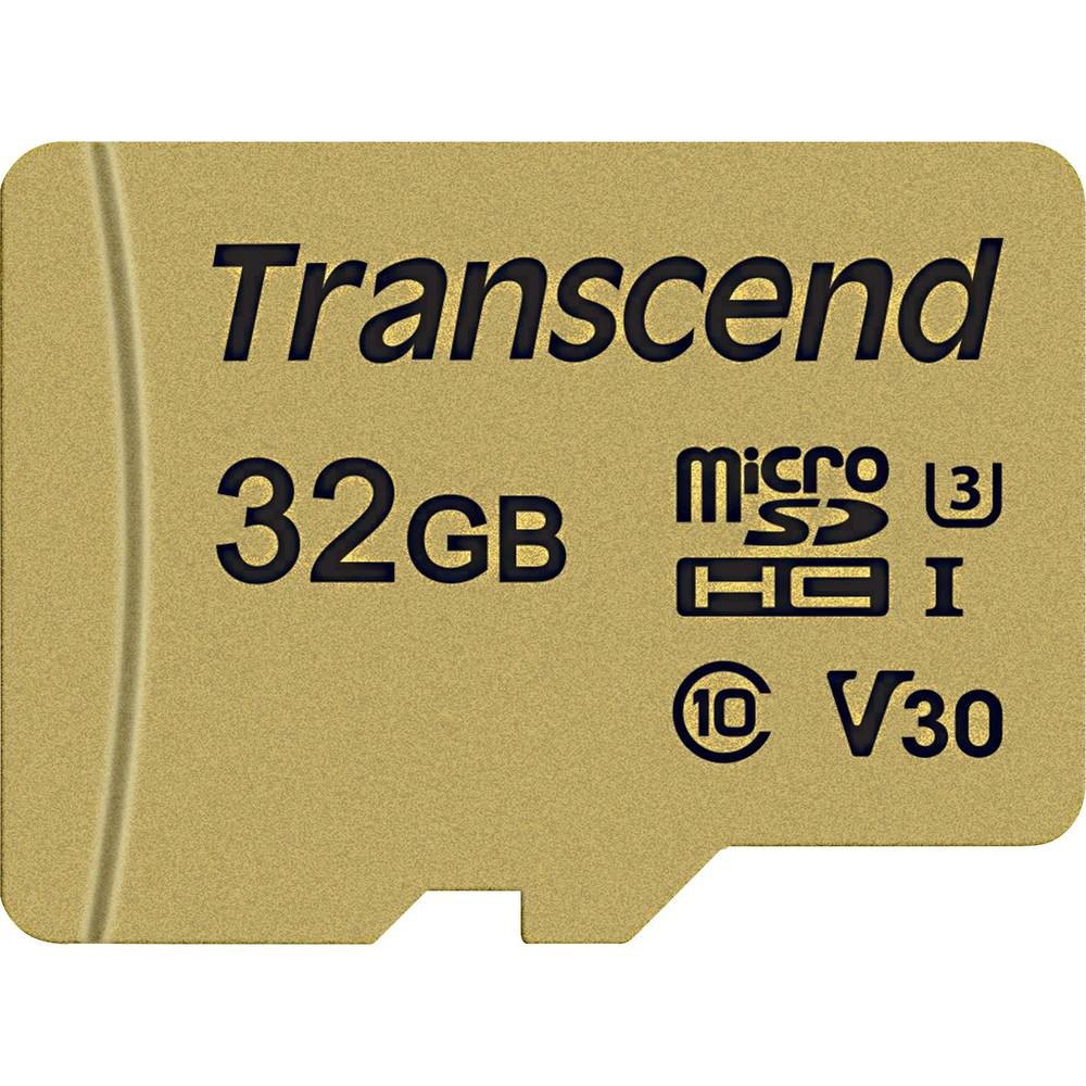 Carte Mémoire MicroSDHC 32 Go Transcend 500S U3 Class 10 V30 Flash