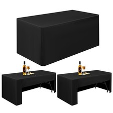 Pesonlook 2 Pack Black Tablecloths 6 Ft Open Back Fitted Tablecloth72 X 30 Inch