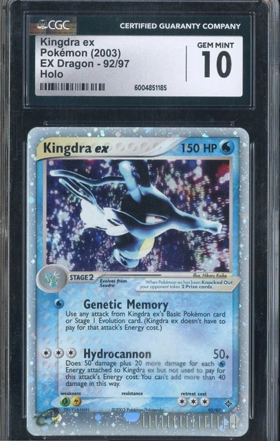 CGC 10 Kingdra ex 92/97 EX Dragon Holo 2003 English Pokemon TCG