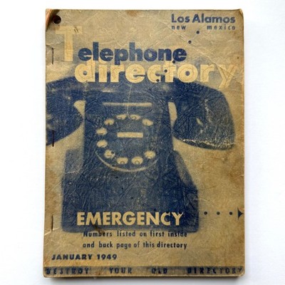 Vintage Los Alamos Telephone Directory Phonebook January 1949 Atomic Energy