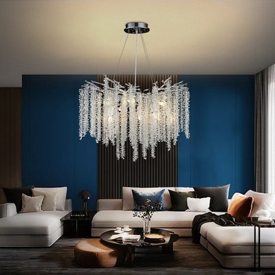 Modern Crystal Tree Branch Chandelier,Round Raindrop Pendant