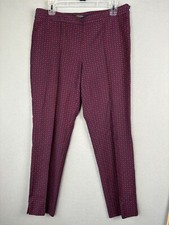 Brooks Brothers Women  s Pants 8 Navy Red Natalie Fit Geometric 3173