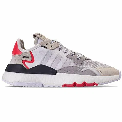 Adidas Juniors Kids Nite Jogger Sneakers, White/Cloud White/Shock Red - Picture 2 of 11