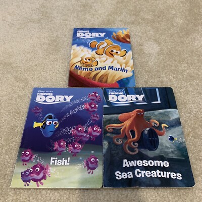 Disney Pixar Finding Dory Lot of 3 Board Story Books Toddler Awesome Nemo Marlin