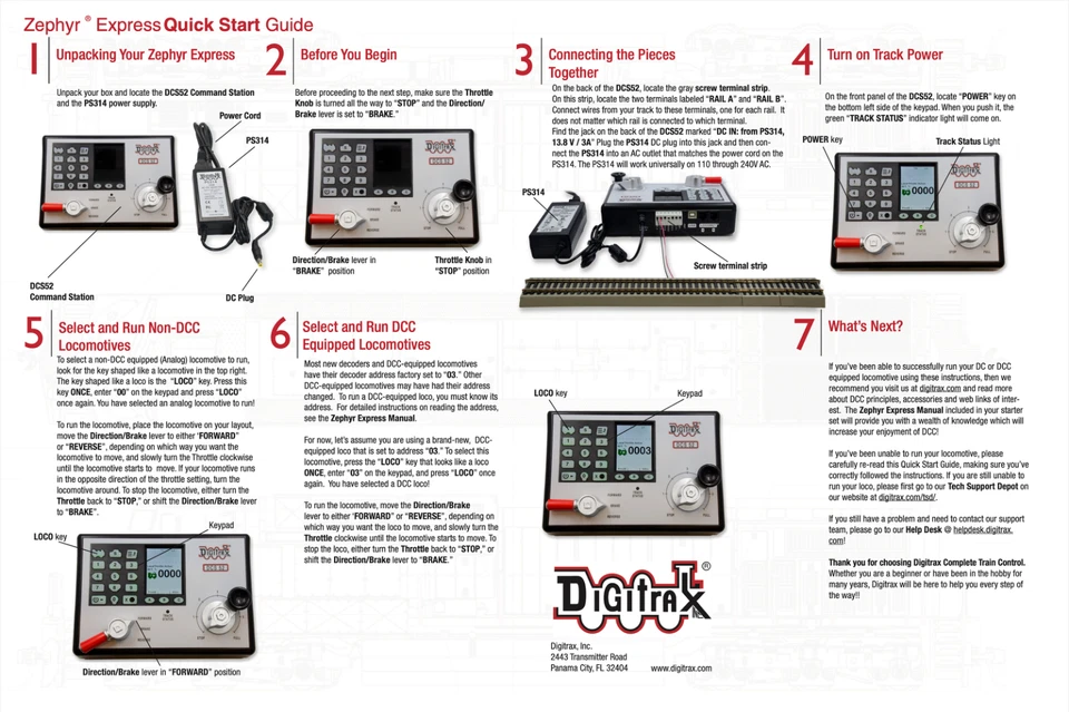 Digitrax Zephyr Express: DCC Starter Command Station Booster Throttle set DCS52 - Image 2 of 4