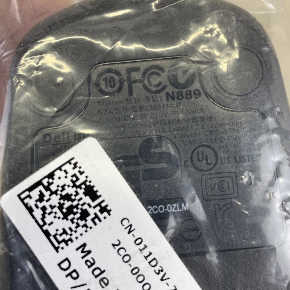 Dell Optical USB Wired Mouse N889 w/Scroll Wheel 11D3V 9RRC7 RGR5X 5Y2RG MS111-P - Image 4 of 4