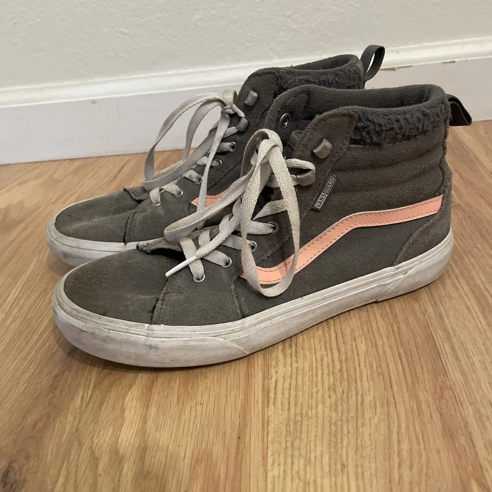 SCARPE VANS RAGAZZE GIOVANI SK8 HI TAGLIA 6 Missy Grigio Rosa Guardia vecchia scuola