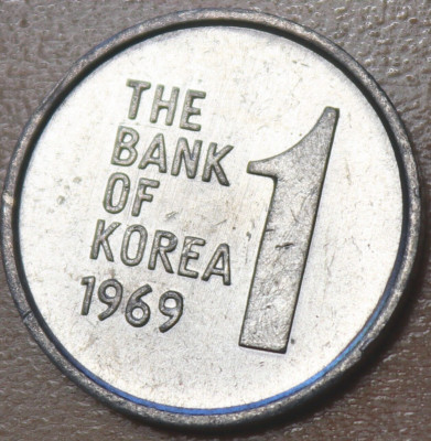 1969 Korea 1 Won Rose of Sharon Unc.