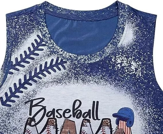 背心上衣棒球妈妈衬衫运动队精神比赛日染料无袖全新带包装 S — 第 4/4 张图片