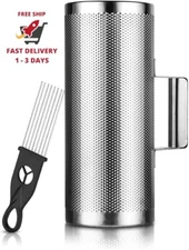 Güiro de metal de 30 x 12 cm, acero inoxidable, con raspador