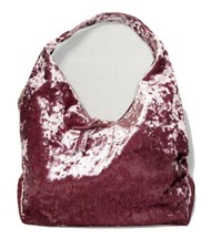 Tabitha Webb Magenta Pink Crushed Velvet Hobo Bag Purse Women's