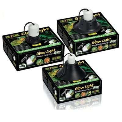 Exo Terra Glow Light Reflector Clamp Lamp - Reptile Vivarium Bulb Dome / Bracket