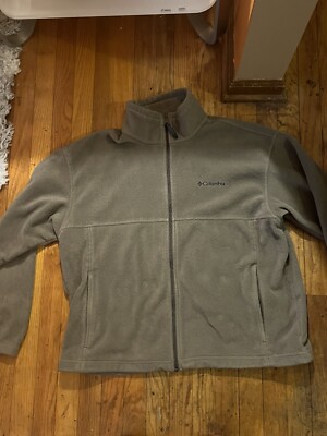 Columbia Tan Sherpa Zip Up Jacket Mens XL Soft Fleece