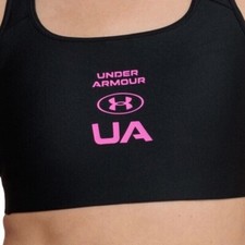 NWT Women's Under Armour Crossback Graphic Black Medium Impact Sports Bra
