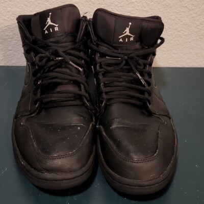 Nike Air Jordan 1 Mid Blackout Triple Black 554724-034Shoes Mens