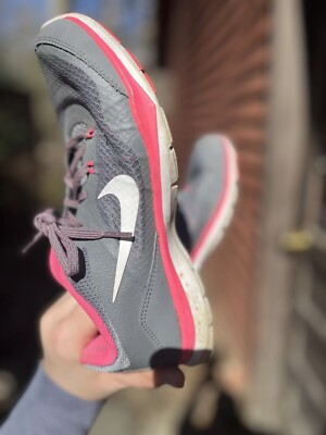 Size 8 -  Women s Nike Flex Trainer 5 Cool Gray Pink Pow GUC! 