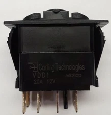 QTY 34, VDD1S00B-00000 Unlit Dpdt On-(Off)-On 12V/20A Rocker Switch, NO ACTUATOR