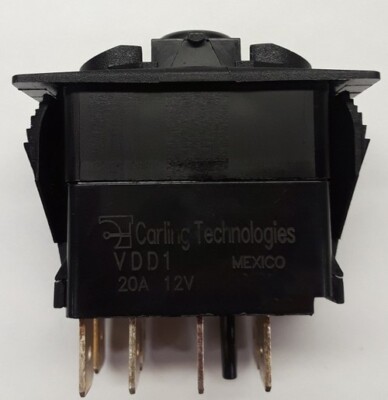 QTY 34, VDD1S00B-00000 Unlit Dpdt On-(Off)-On 12V/20A Rocker Switch, NO ACTUATOR