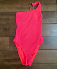 Xhilaration Women's Juniors' Textured One Shoulder One Piece Swimsuit Size Small