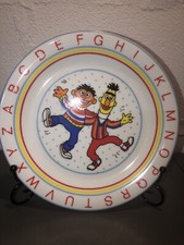 Vintage Sesame Street Porcelain Plate Bert Ernie JR Marketing 8.25  