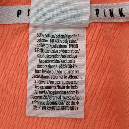 Victoria's Secret PINK T-Shirt Women’s S Orange Sleepwear Oversize V-neck - Picture 5 of 5