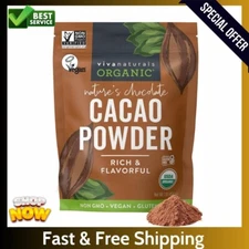 Viva Naturals Organic Cacao Powder, 1lb, Perfect for Baking & Smoothies, 454 g..