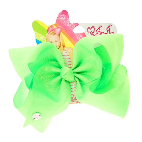 JoJo Siwa Large Neon Green Signature Hair Bow Dance Hair Bows Cheerleader New - Picture 3 of 8