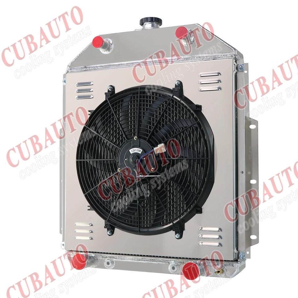 Kits de ventilador de cubierta de radiador 3 filas para camioneta Ford F-1 F-2 F-3 1942-1952 1945 1946 Foto 4 de 4