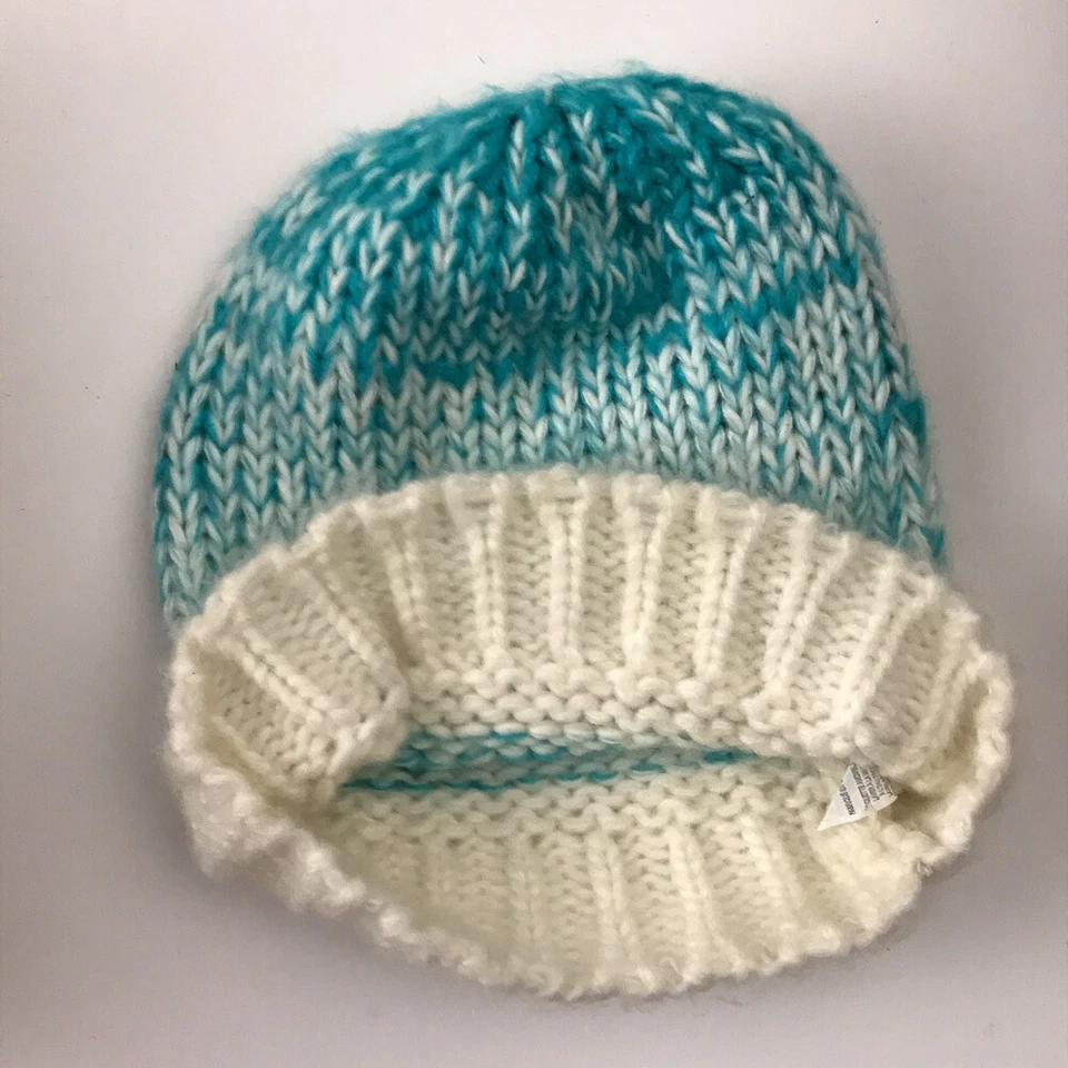 Sombrero de invierno Mossimo Supply Co tejido verde azulado y blanco Foto 4 de 4